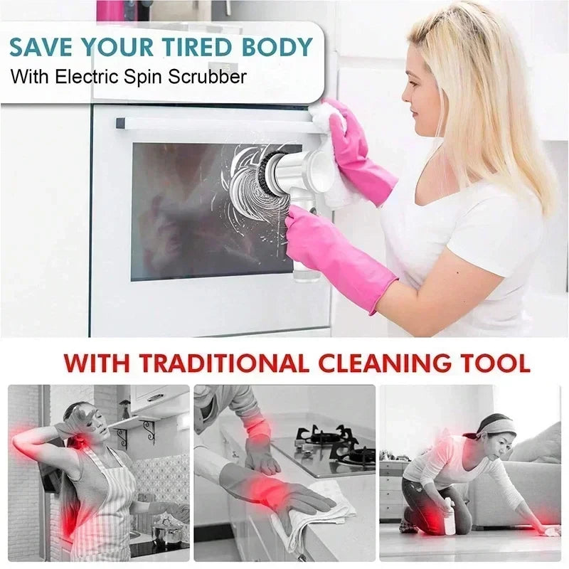 PowerSpin Electric Cleaning Brush – Hands-Free Bathroom Scrubber